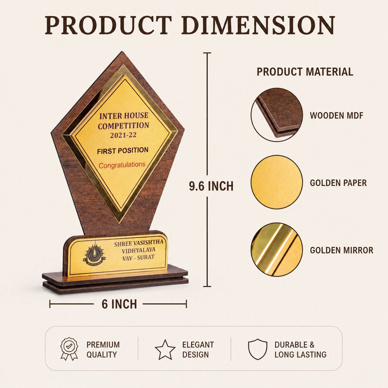 ustom Wooden Award Trophy thumbnail 4