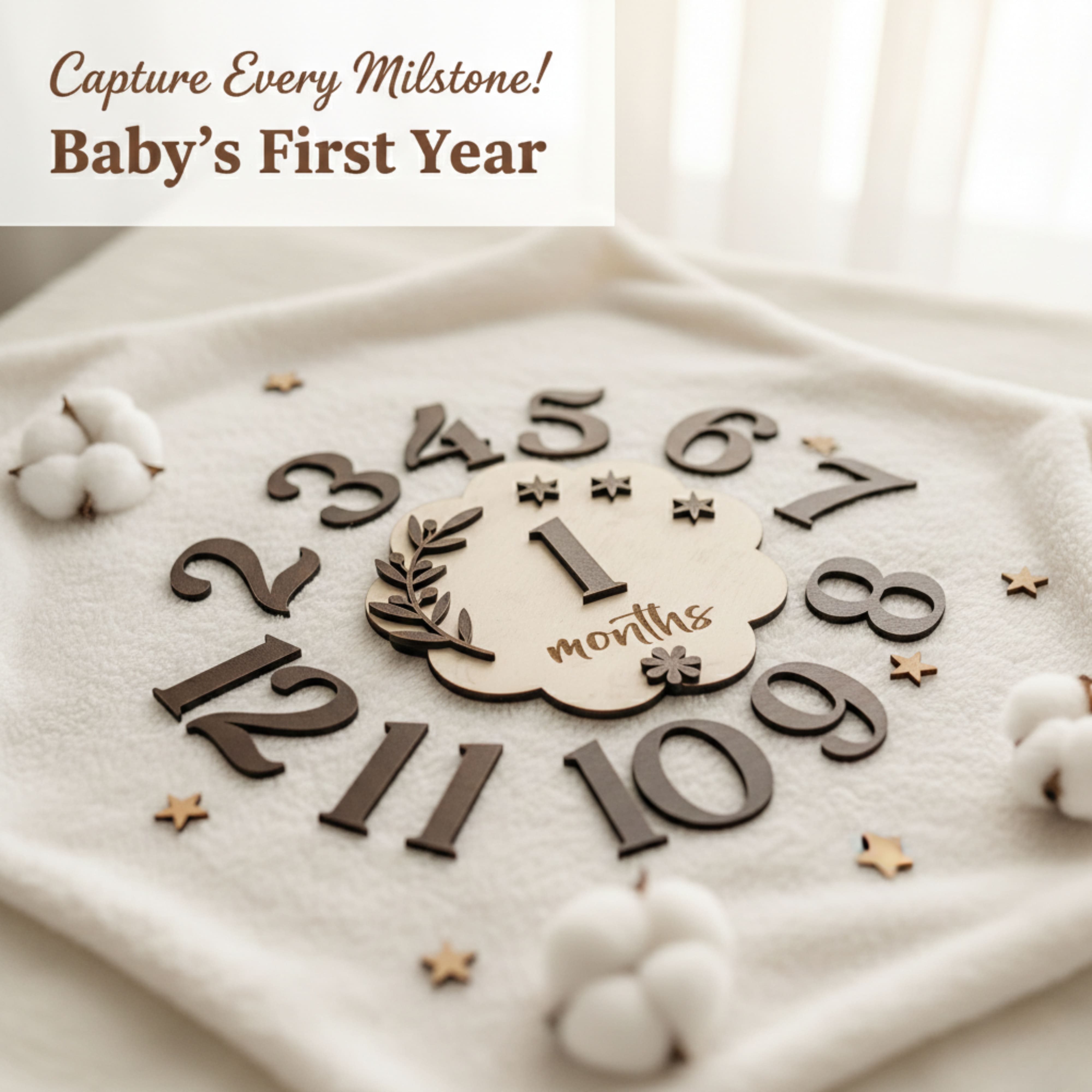 Photo Posing Props Wooden Baby Monthly Milestone Board thumbnail 3