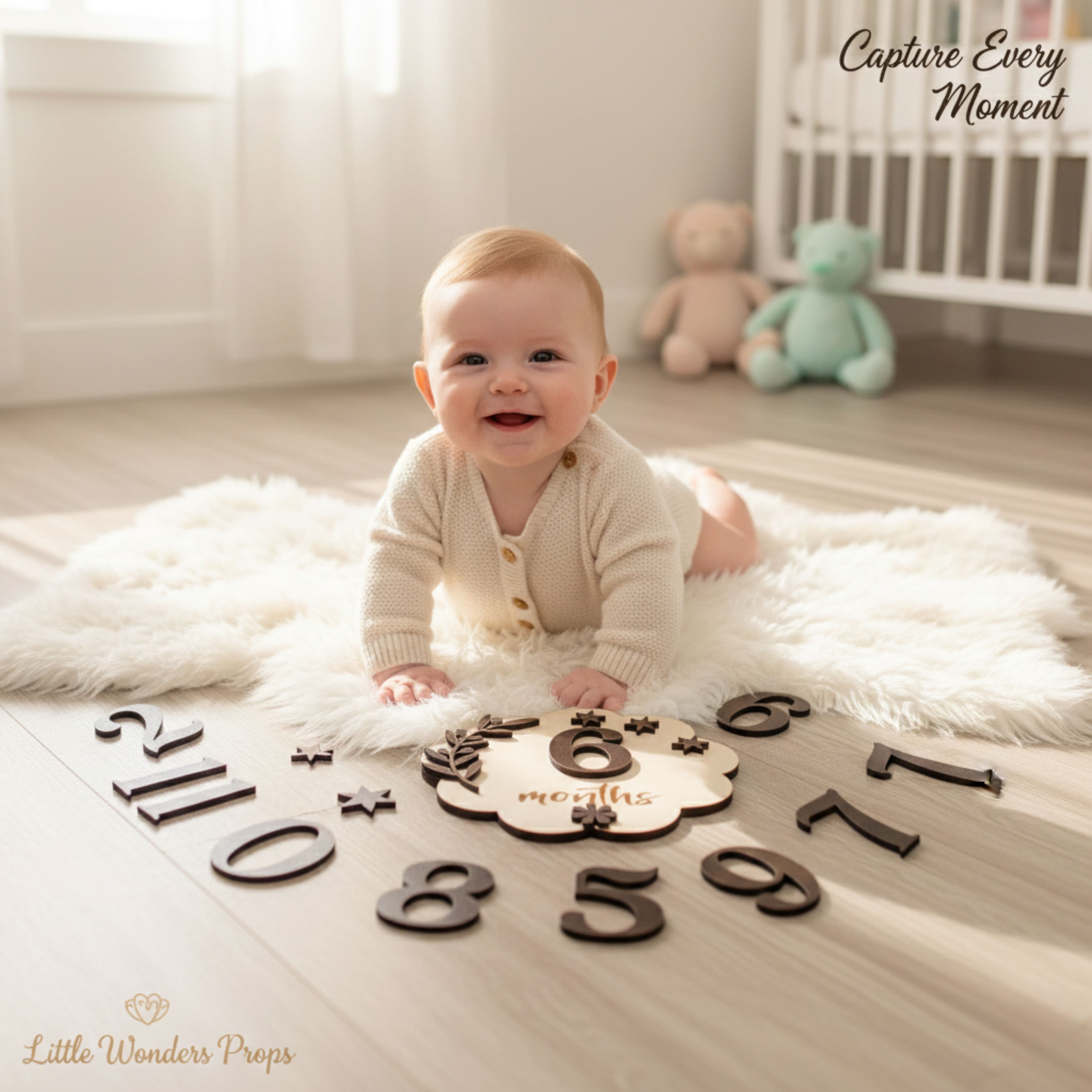 Photo Posing Props Wooden Baby Monthly Milestone Board thumbnail 4