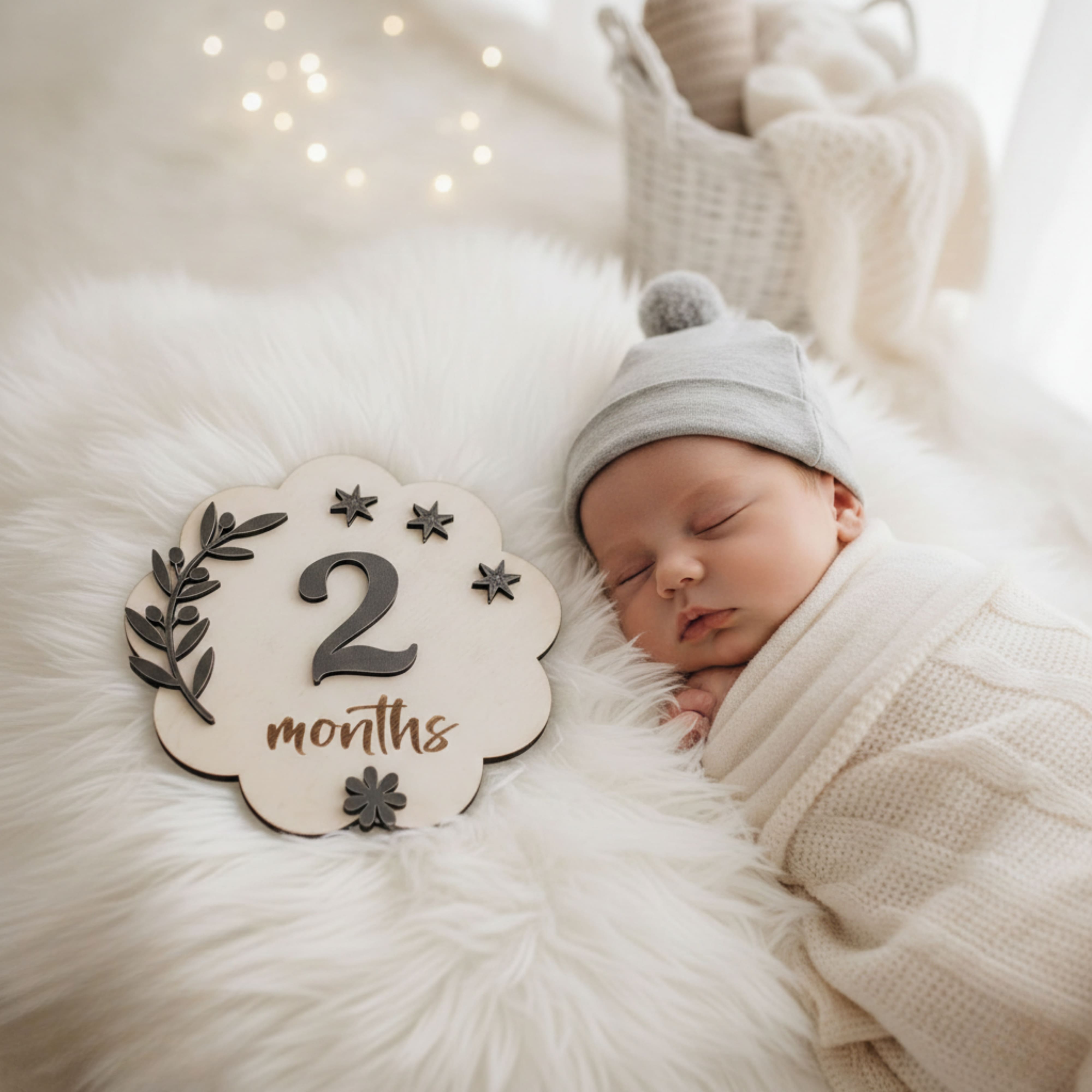 Photo Posing Props Wooden Baby Monthly Milestone Board thumbnail 5
