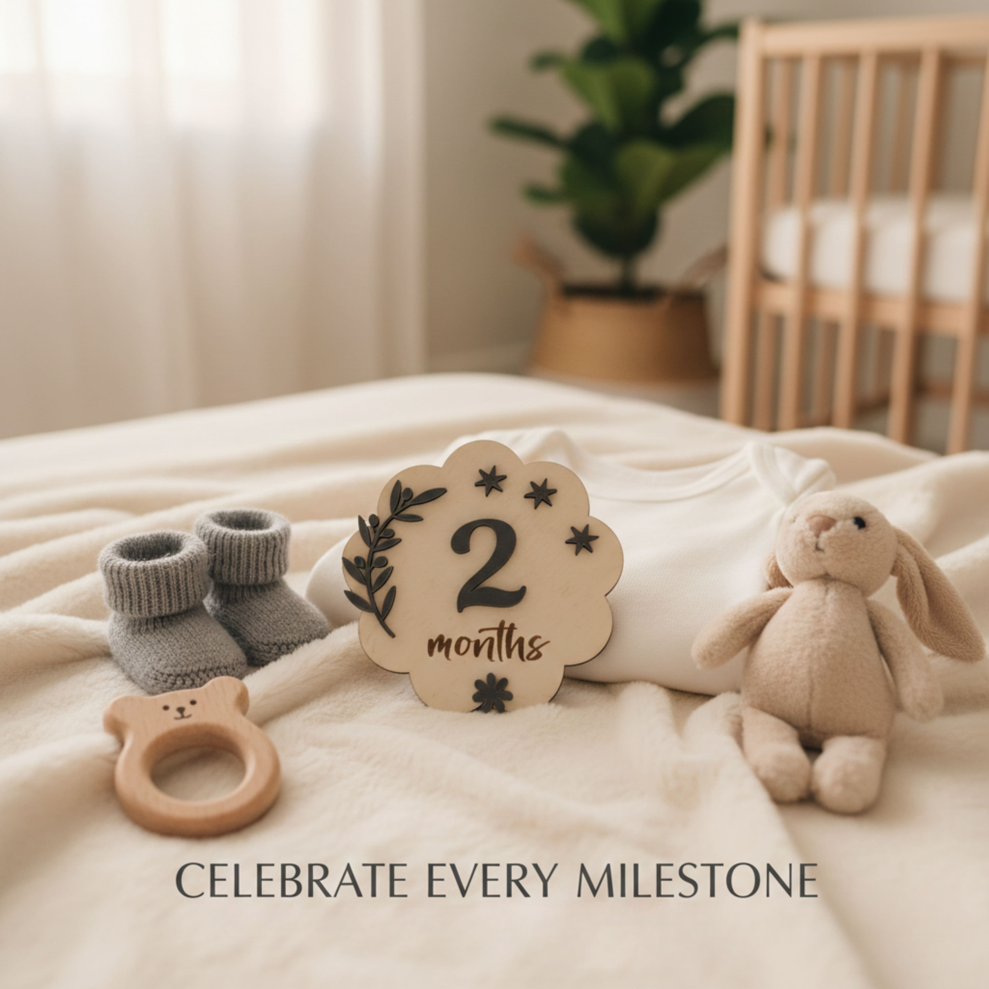 Photo Posing Props Wooden Baby Monthly Milestone Board thumbnail 6