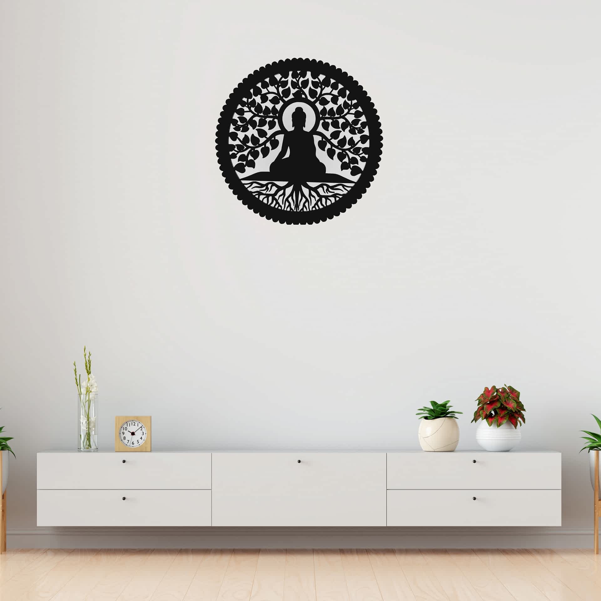 Wooden Wall Decor Buddha Wall Lamp with LED Light thumbnail 3