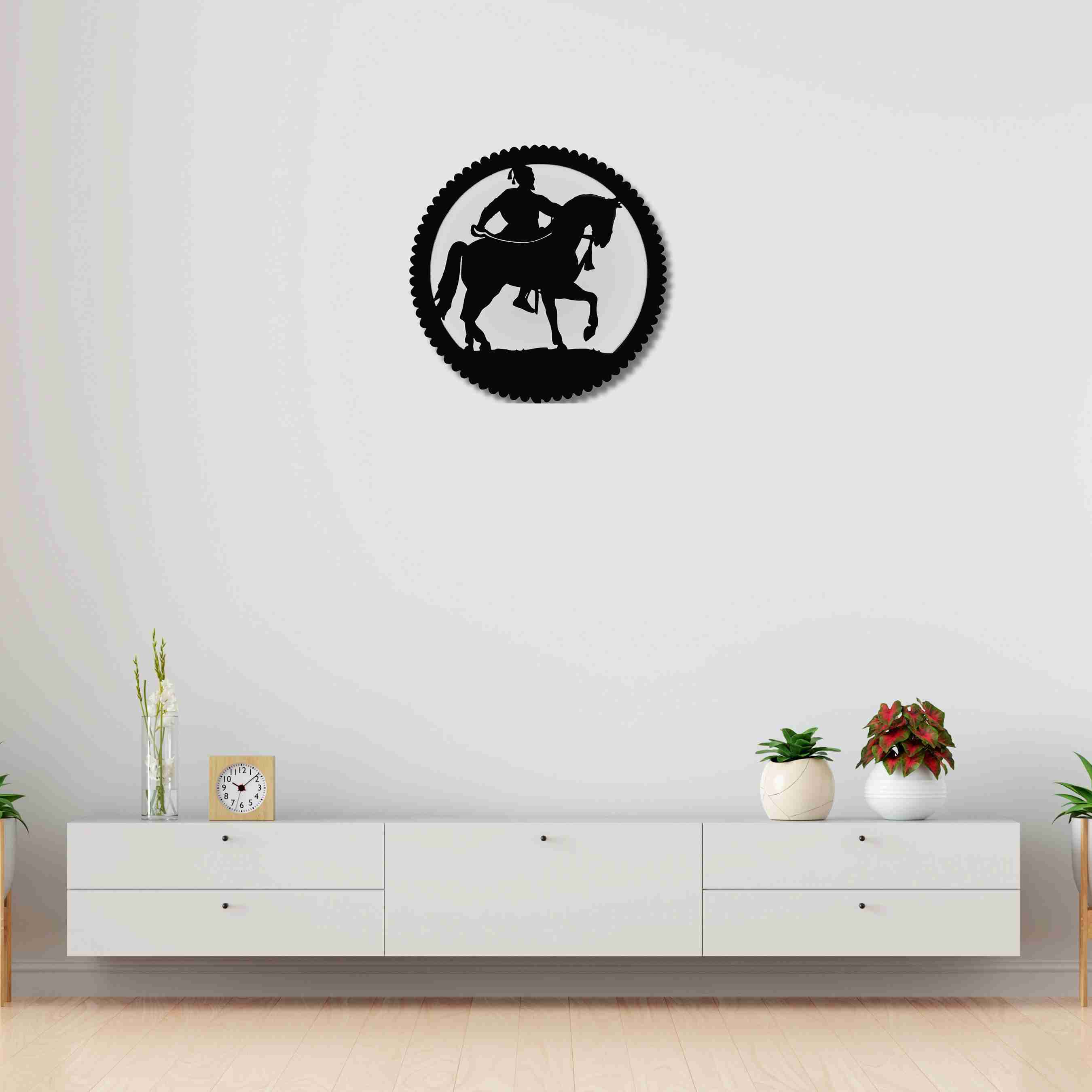 Wooden Shivaji Maharaj LED Wall Decor Lamp thumbnail 6