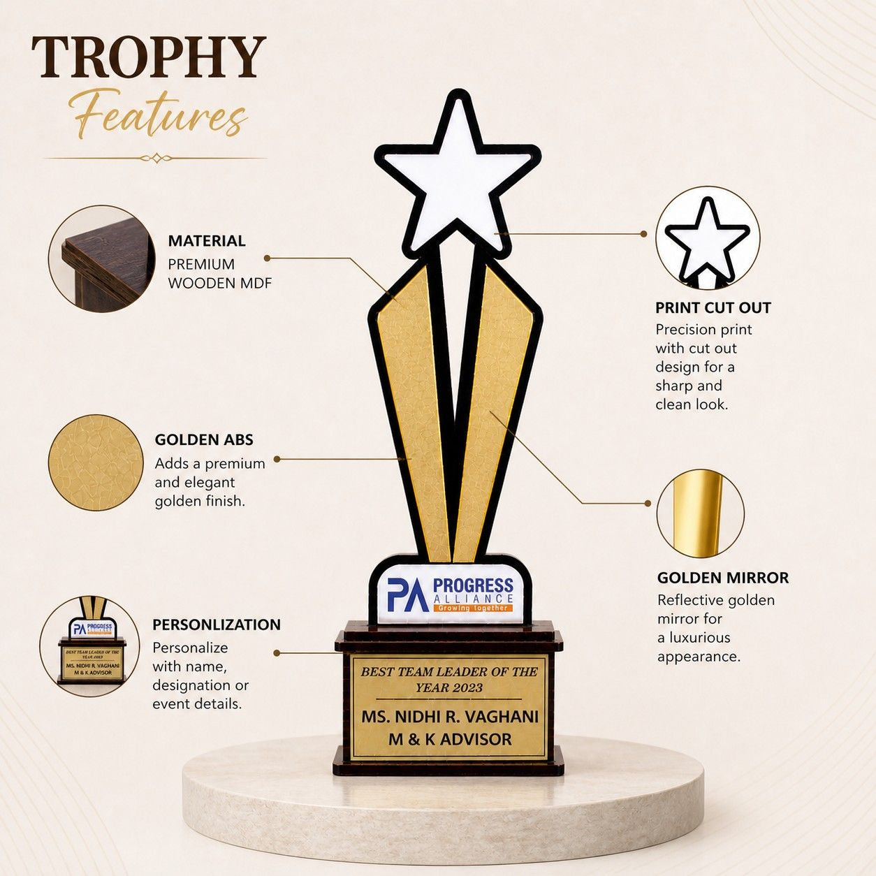 wooden MDF trophy thumbnail 4