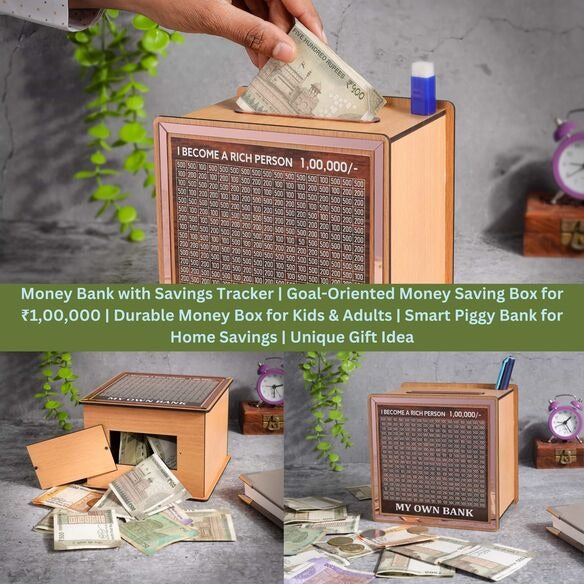 Money Bank Wooden with Savings Tracker thumbnail 2