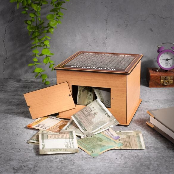 Money Bank Wooden with Savings Tracker thumbnail 3