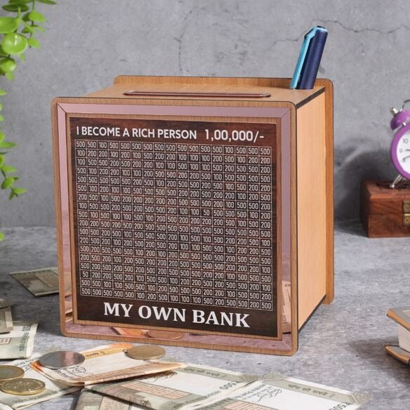 Money Bank Wooden with Savings Tracker thumbnail 4