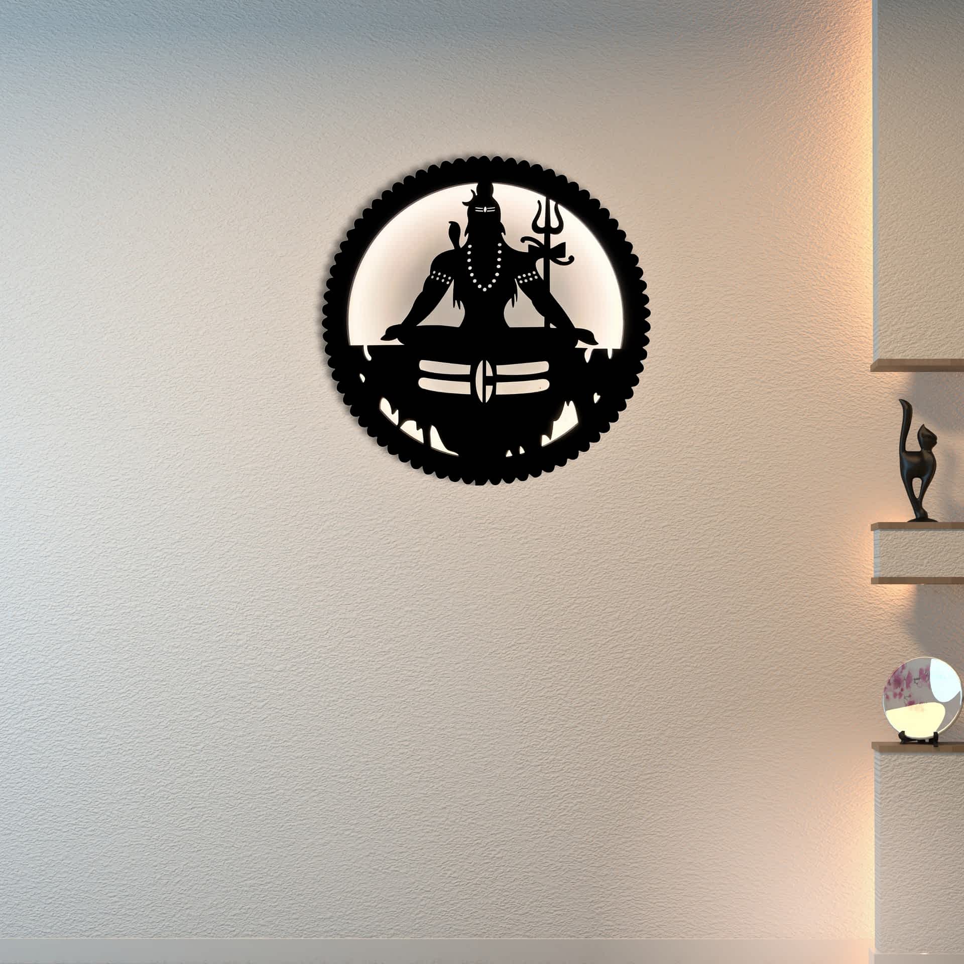 Wooden Shiva Wall Lamp with LED Light thumbnail 2