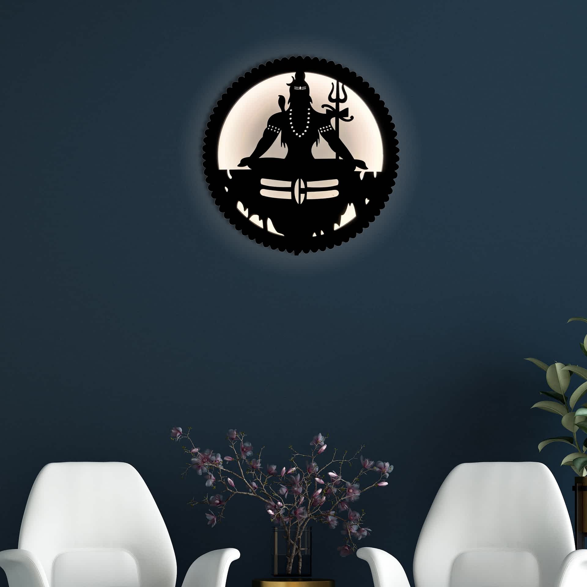 Wooden Shiva Wall Lamp with LED Light thumbnail 4