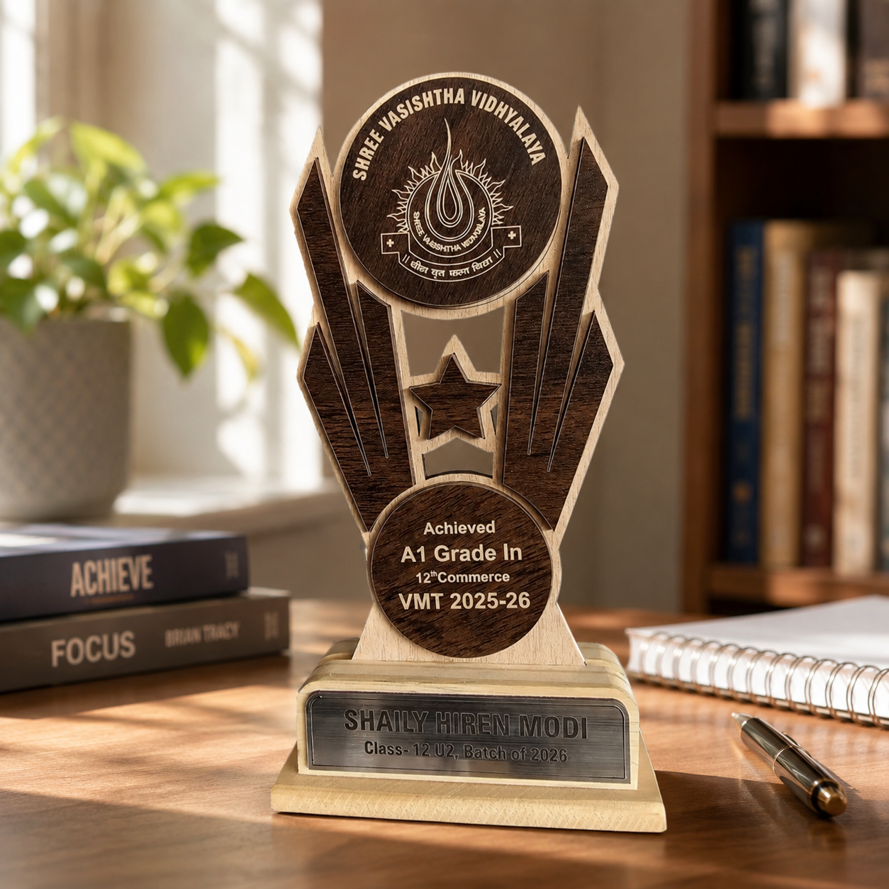 wooden trophy